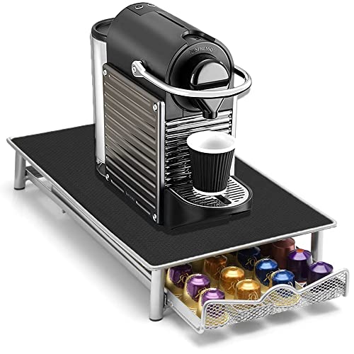 Homarket Coffee Capsule Storage Non Slip Surface Mesh Drawer Tray for 40 Nespresso Capsules Coffee Pod Holder Box