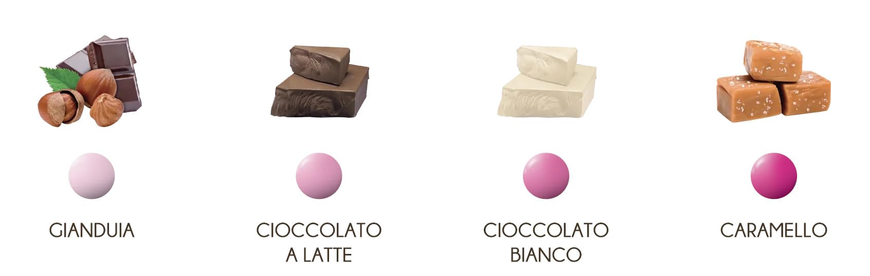 Confetti Maxtris con NOCCIOLA tostata | Les Noisettes Rosa (4 Gusti), Assortito, 1000 Grammi