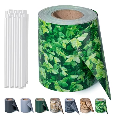 Sichtschutzstreifen Zaun 35 m x 19 cm inkl.20 Clips, PVC Sichtschutz Zaunfolie Sichtschutzstreifen Doppelstabmatten für Gartenzaun (35 m x 19cm, Buchsbaum)