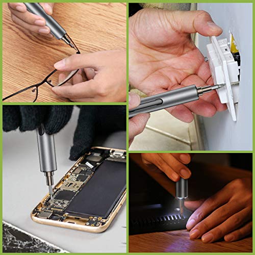 KeeKit Precision Electric Screwdriver, 22 in 1 Portable Power Screwdriver with 20 Bits, Rechargeable Repair Tool Kits with USB Charging, 3 LED Light, Magnetizer for Phones, Watches, Camera, Laptop