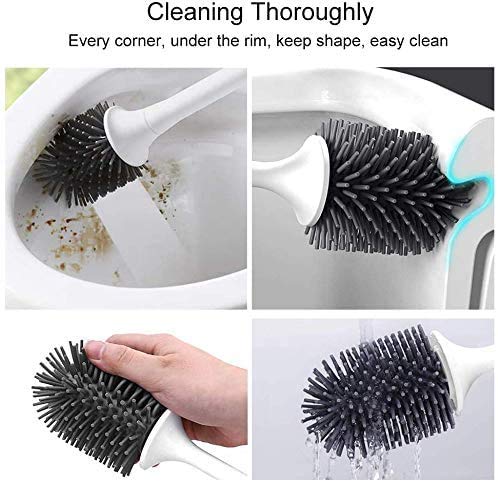 Wimaha - Scopino per WC con setole in silicone