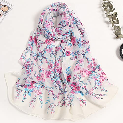 Minache Women Embroidery Chiffon Scarf Summer Fall Beach Shawl Wrap2