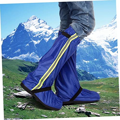 Cubrezapatos DOITOOL para hombre y mujer, cubiertas impermeables para lluvia y nieve, tela oxford azul, talla M miniatura 3