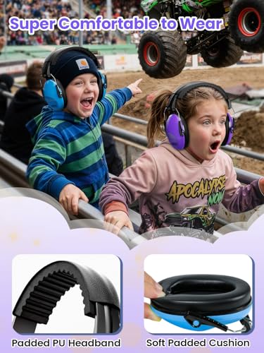 Image of Dr.meter Noise Cancelling Headphones for Kids Adults 2 PACK, SNR27.4 Ear Protection Kids Ear Muffs, Adjustable Earmuffs for Monster Jams, Sensory Autism, Concerts, Fireworks