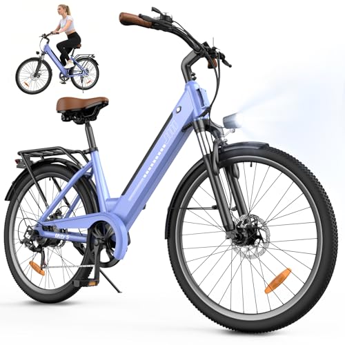 Finbike Elektrofahrrad mit Abnehmbarer 36V 13Ah Akku Bis zu 90KM, 26 Zoll E Bike mit 7 Gang Getriebe für Herren Damen Pendler Reisen Übung,60N.m 250W Motor Elektro Fahrrad mit LCD-Display