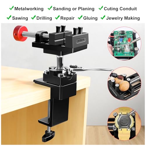 Image of ArtyMaster 360 Rotating Mini Bench Vise with Quick-Release Ratchet Wrench, 2.48 inch General-Purpose Table Vise for Woodworking, Metalworking, Modeling, Mini Vice Clamp for Small Projects WT104C