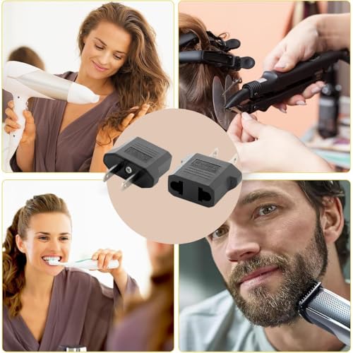 Image of Hi-Plasst India to USA Converter Plug 2 Pin| Travel Adapter 2-Pieces Pack Universal Type A Plug Adapter for US, Canada, Mexico, Japan, Thailand | for Indian Devices (Pack of 2)