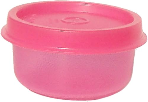 Tupperware Smidget Tiny Treasure Mini Bowl en fucsia transparente con sello rosa transparente