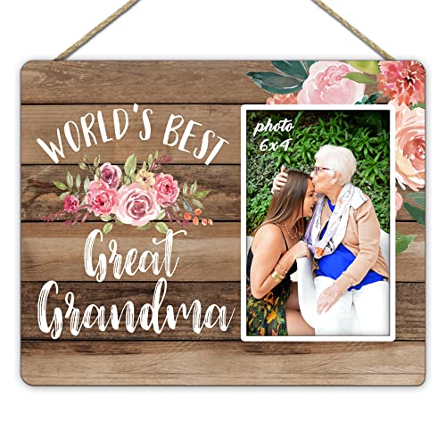 Grandma Gifts Picture Frame,Grandmother Birthday Christmas Mother’s Day Thanksgiving Gifts From Grandson Granddaughter,Grandma Wall & Tabletop Photo Frame 4″×6″,World’s Best Grandma Gifts - F100 #TOP15