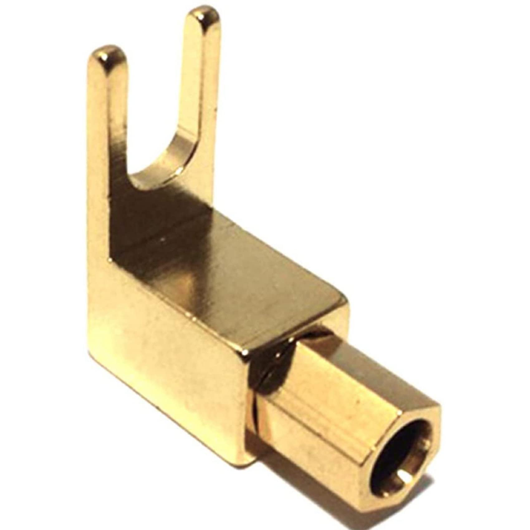 Fourche à Bêche à Angle Droit et Poteau de Reliure - Prise Banane 4 mm - Connecteur de Fourche à Bêche pour Haut-Parleur et Alimentation et Ampli (Paquet de 50)