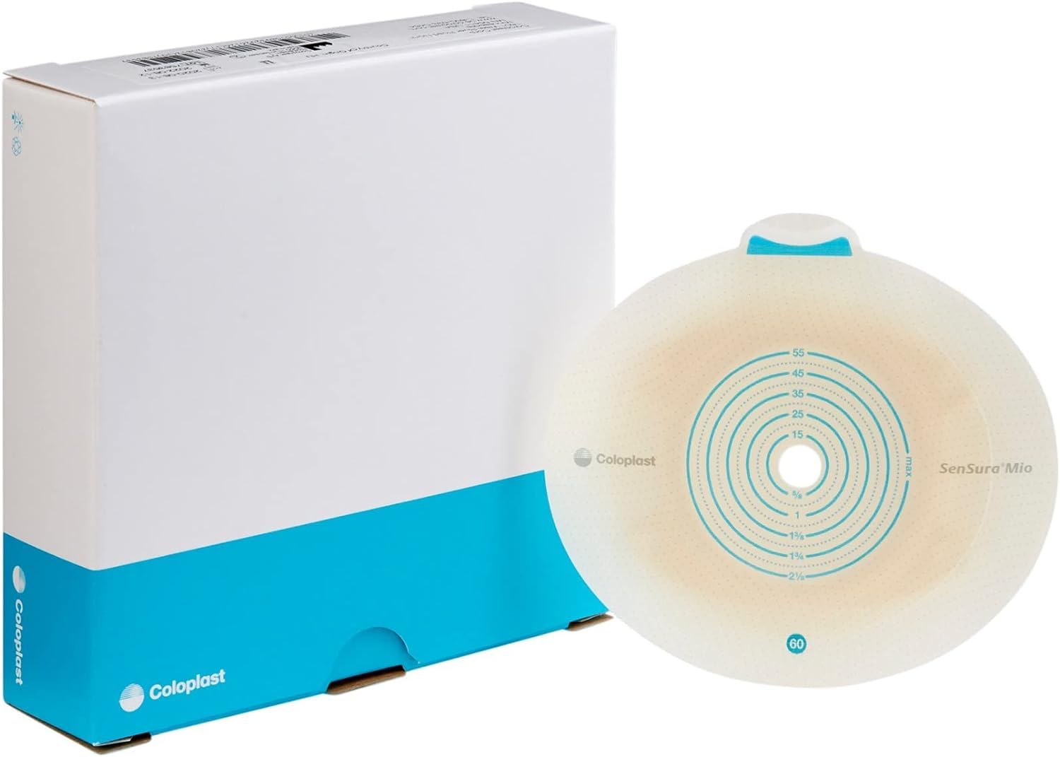 SenSura Mio Click Trim to Fit Ostomy Barrier Elastic Adhesive 60 mm Flange 5 per Box 10522