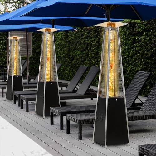 Foowin Pyramid Patio Propane Heater,48,000 Btu Outdor Patio Flame Heater, With Wheels,Waterproof Cover Quartz Glass Tube Propane Heater For Patio thumb #5