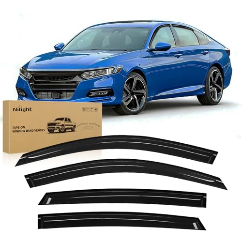 Image of Nilight Tape-On Window Visors for Honda Accord 2018-2023, 4PCS
