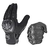 JOLIGAEA Guantes de Moto para Hombre y Mujer, Guantesde Moto Transpirables con Pantalla Táctil, para Carreras de Moto,Motocross,Bicicleta de Montaña,Actividades al Aire Libre (L, Negro)
