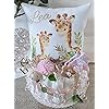 Luiertaart met naam – knuffelkussen Giraffe I fopspeenketting & grijpling – cadeau, babyshower, geboorte of doop + op…