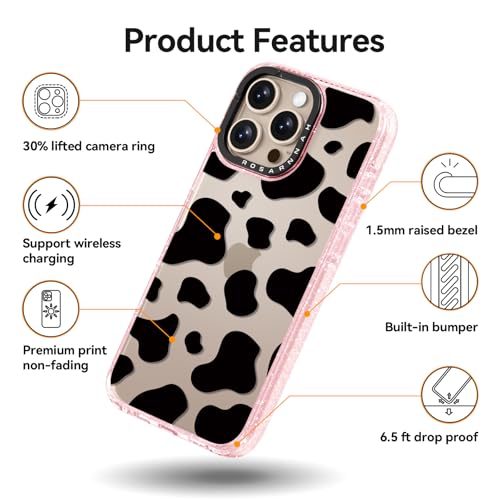 Coque de téléphone durable iPhone 16 Pro 6,3 pouces imprimé vache - 4