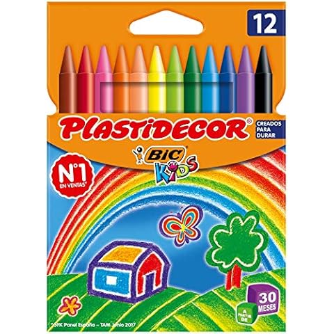 Ceras de colores BIC Kids Plastidecor con 12 unidades Cover