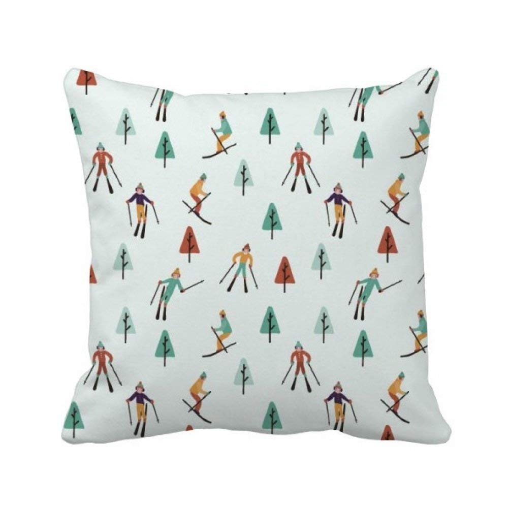Housse d'oreiller ski athlète 40x40cm pour canapé multicolore