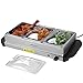 Jago® Chauffe-Plats Électrique - en Acier Inoxydable, Maintien de la Température, Couvercles Transparents - Chauffe-Buffet, Chafing Dish (3 Récipients / 3 x 1.5L (4.5L))