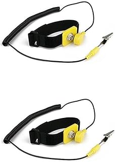 Aituo Anti-Static Adjustable Wrist Strap Coated With Paint Grounding Wrist Band ESD Discharge - Prevents Build up of Static Electricity