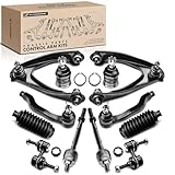 A-Premium Set of 12, Front Upper Control Arm, Sway Bar Link, Lower Ball Joint, Inner Outer Tie Rod End, Rack and Pinion Boots, Compatible with Honda CR-V CRV 1997 1998 1999 2000 2001, L4 2.0L