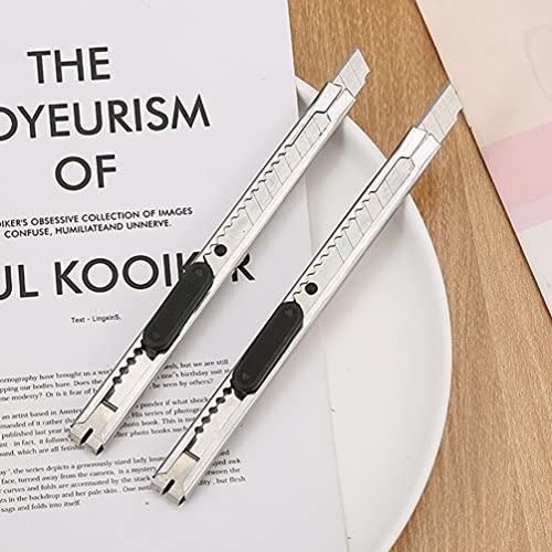 STOBOK 30Pcs Metal Intrekbare Mes Box Cutter Multifunctionele Messen Voor Zware Office Home Arts Ambachten Hobby - Afbeelding 8