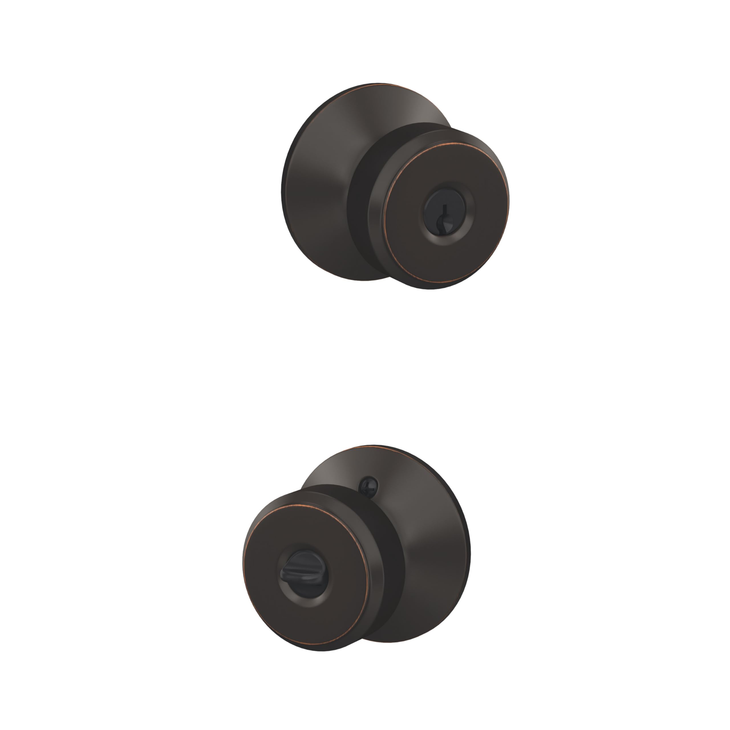 SCHLAGE Bowery Keyed Entry Door Knob, Interior/Exterior, Aged Bronze