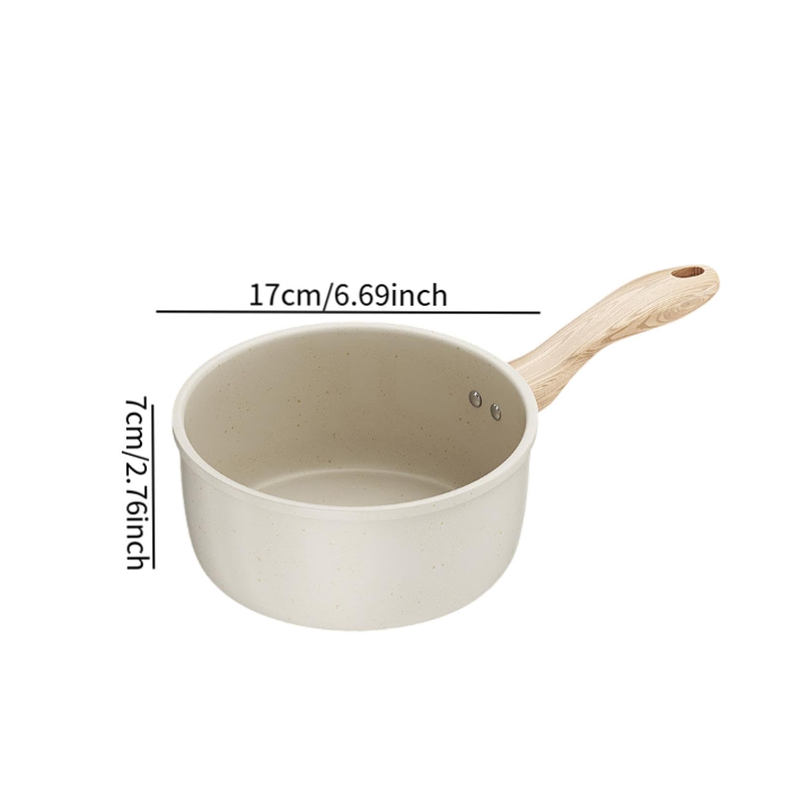Pentola per Latte, Pentola per con Manico Lungo, Multiuso, Antiaderente, Piccola, Pentola per Zuppa, per Fornelli, Hotel, Induzione, Campeggio, 16 Cm Senza
