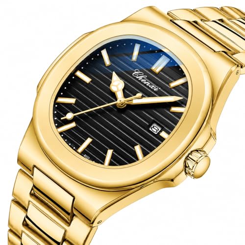 Image of Gosasa Fashion Men's Watches Date Business Watch Stainless Steel Luxury Style Luminous Quartz Waterproof Analog Display Male Wristwatch