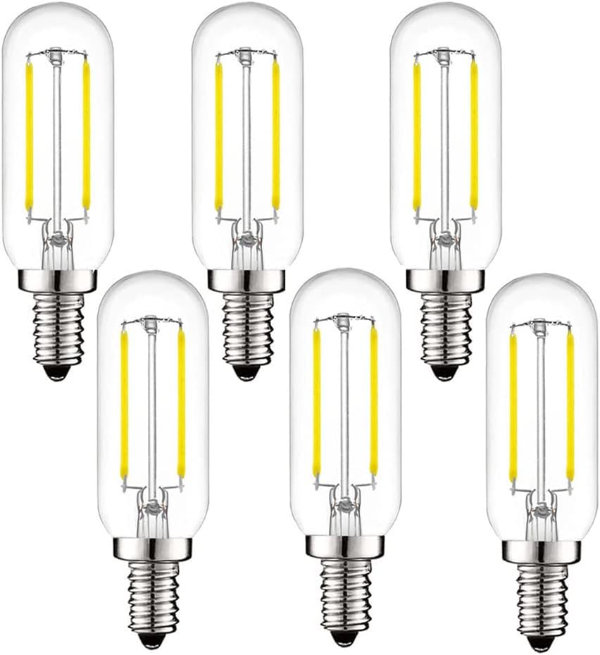 E12 LED Bulb Dimmable 2W Equal 25 watt Light Bulb 5000K T6 T25 E12 Candelabra Bulb 25 watt for Chandeliers,Ceiling Fan,Pendant,Wall sconces AC120V 200LM e12 Light Bulb (6-Pack Daylight)