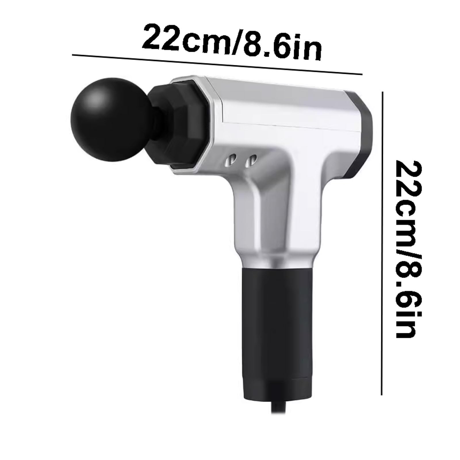 Muto Pistola for massaggio in plastica con 2 velocità e 4 testine massaggianti, potente e silenzioso, motore brushless silenzioso. compatto(Rot)