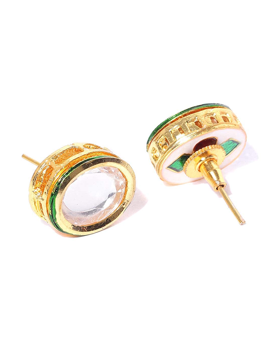 DAMANI Gold Plated White Kundan Earring Stud Tops For Women (B0C2YVM35K) Amazon Price History, Amazon Price Tracker
