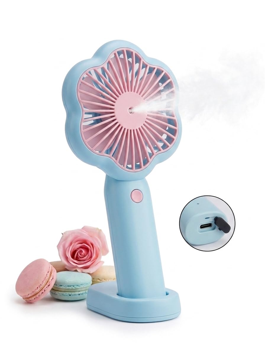 Portable Fan Rechargeable with LED Light – Foldable Mini Fan, Small Fan,USB Charging Hand Fan with 1200mAh Battery & 3 Speed Modes | Travel, Makeup, Kitchen,Women’s Personal Pankhaa-image-25