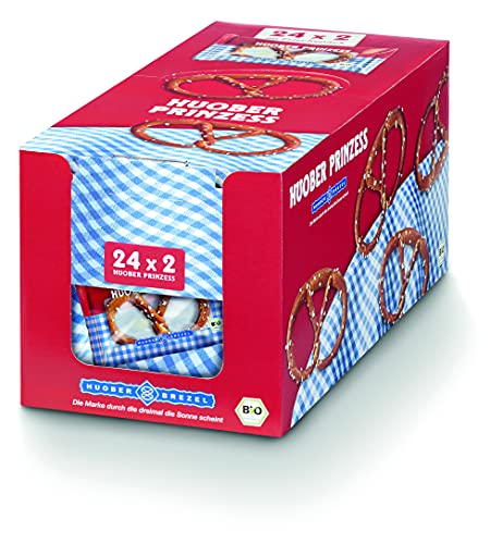 Huober Prinzess Brezel, Thekendisplay Karton mit 24 Doppelpacks (48 Brezeln), 480g Karton (24 x 20g)