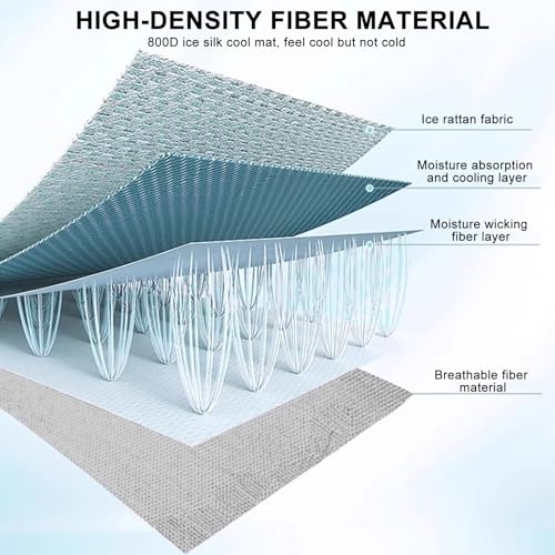 Esterilla plegable de seda de hielo azul de 180x200 cm para un descanso fresco en verano 4