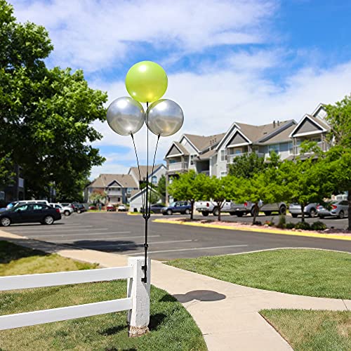 Image of Weatherproof Reusable Balloon Triple Cluster Pole Kit - Helium Free Plastic Outdoor Balloons