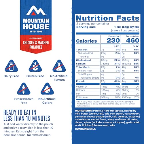 Image of Mountain House Freeze-Dried Dinner Entree | Backpacking Meals for Camping and Hiking, 4 Servings, 30-Year Shelf-Life, 2-Pack