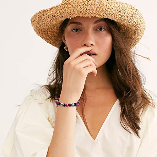 SOOWOOT 2-4Pcs Triple Protection Bracelet - Tiger Eye & Obsidian & Hematite Triple Bracelet Bring Protect Good Luck and Prosperity for Men Women3