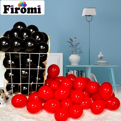 Image of Firomi Small Red Balloons 5-inch 100 Pack (with 2 Ribbons)