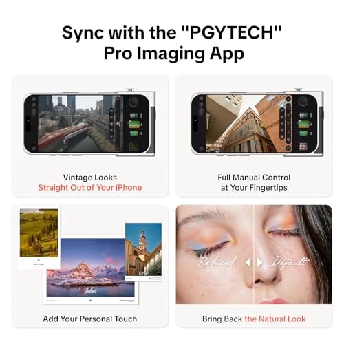 Image of PGYTECH RetroVa Grip Kit for iPhone 16 Pro, Vintage Leather Camera Case