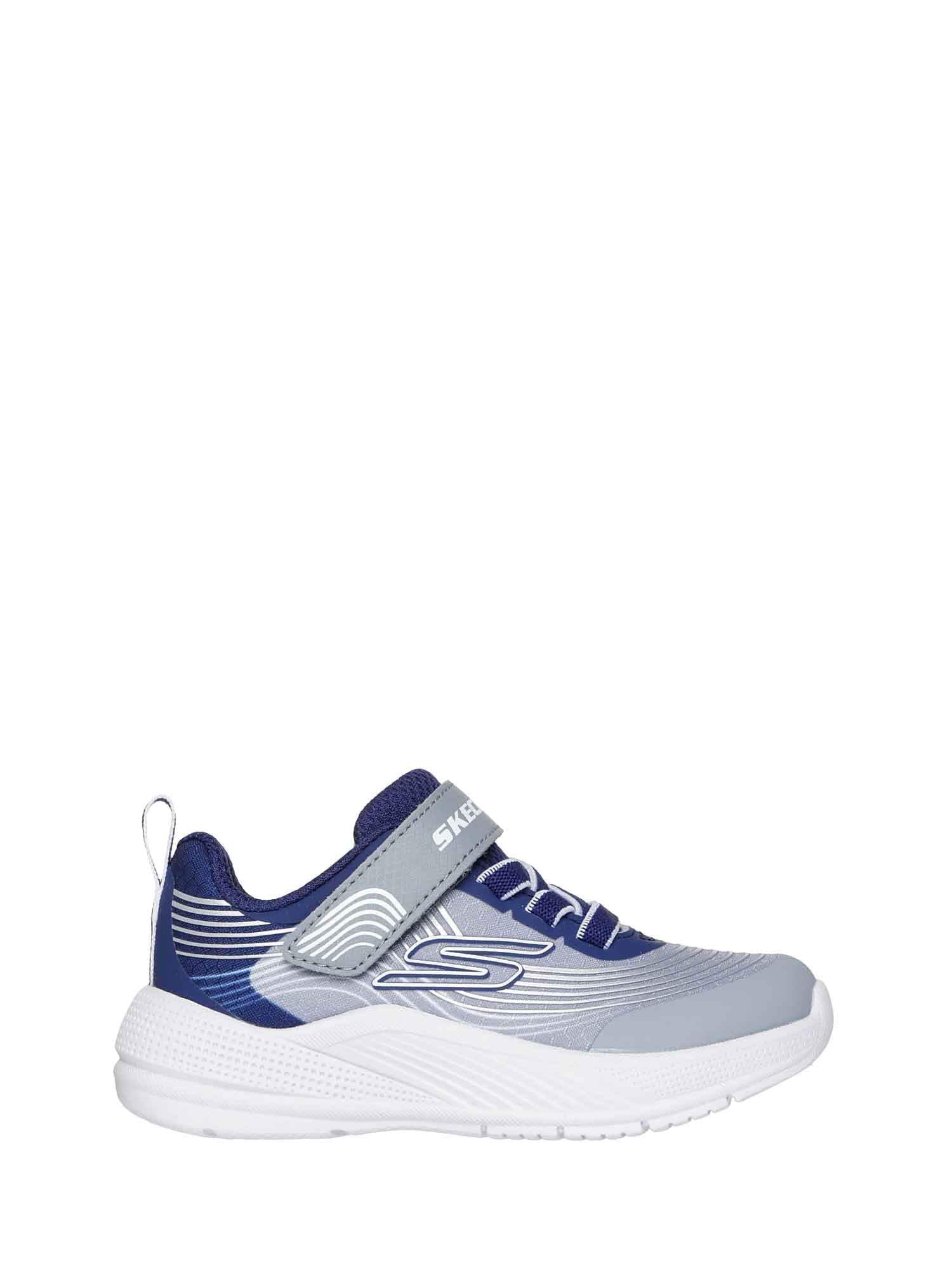 Baskets légères pour garçon Skechers Microspec Advance - Bleu Marine et Gris