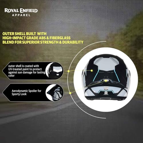 Image of Royal Enfield Stealth MOD TECHBOX Modular Helmet | Certification: ISI & DOT | Shell Construction: High Impact Grade ABS & Fiberglass Composite | Weight: 1200 + /-50 | Grey L