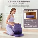 Foldable Yoga Mat Set for Women Including Thin Non Slip Yoga Mat with Bag,Yoga Blocks 2 Pack with Strap, Knee Pads,Pilates Ball,Pilates & Yoga Kit for Beginners For Home Workouts, Outdoor, Travel