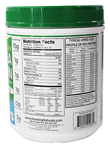 Growing Naturals Yellow Pea Protein - Vanilla Blast - 16 oz