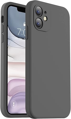 Vooii Funda compatible con iPhone 11, silicona líquida mejorada con bordes planos, protección de cámara, forro de microfibra antiarañazos suave,