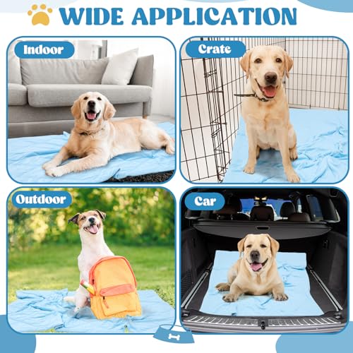 Hillsuren 2 Pack 40" x 60" Dog Cooling Mats with Storage Bags, Washable Cooling Pads for Dogs, Foldable Pet Self-Cooling Mat for Crate, Sofa, Floor, Car, Indoor Outdoor Summer Use — view 6