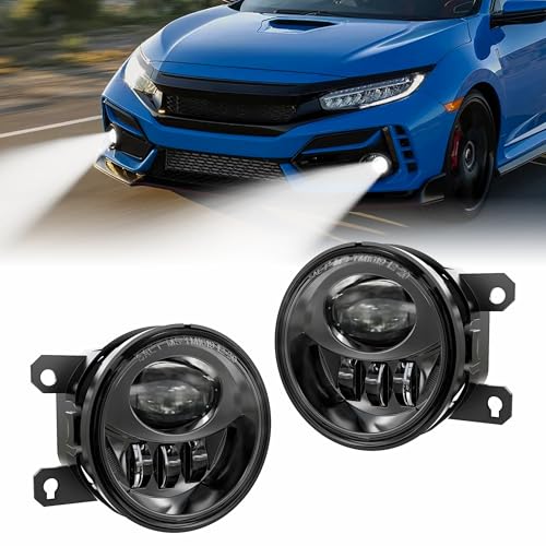 LED Fog Lights Assembly Compatible with 2013-2021 Honda Civic 2013-2015 Accord 2015-2020 Fit 2019-2020 HR-V DOT Approved for Honda Civic Sedan Coupe Hatchback Black 1 Pair
