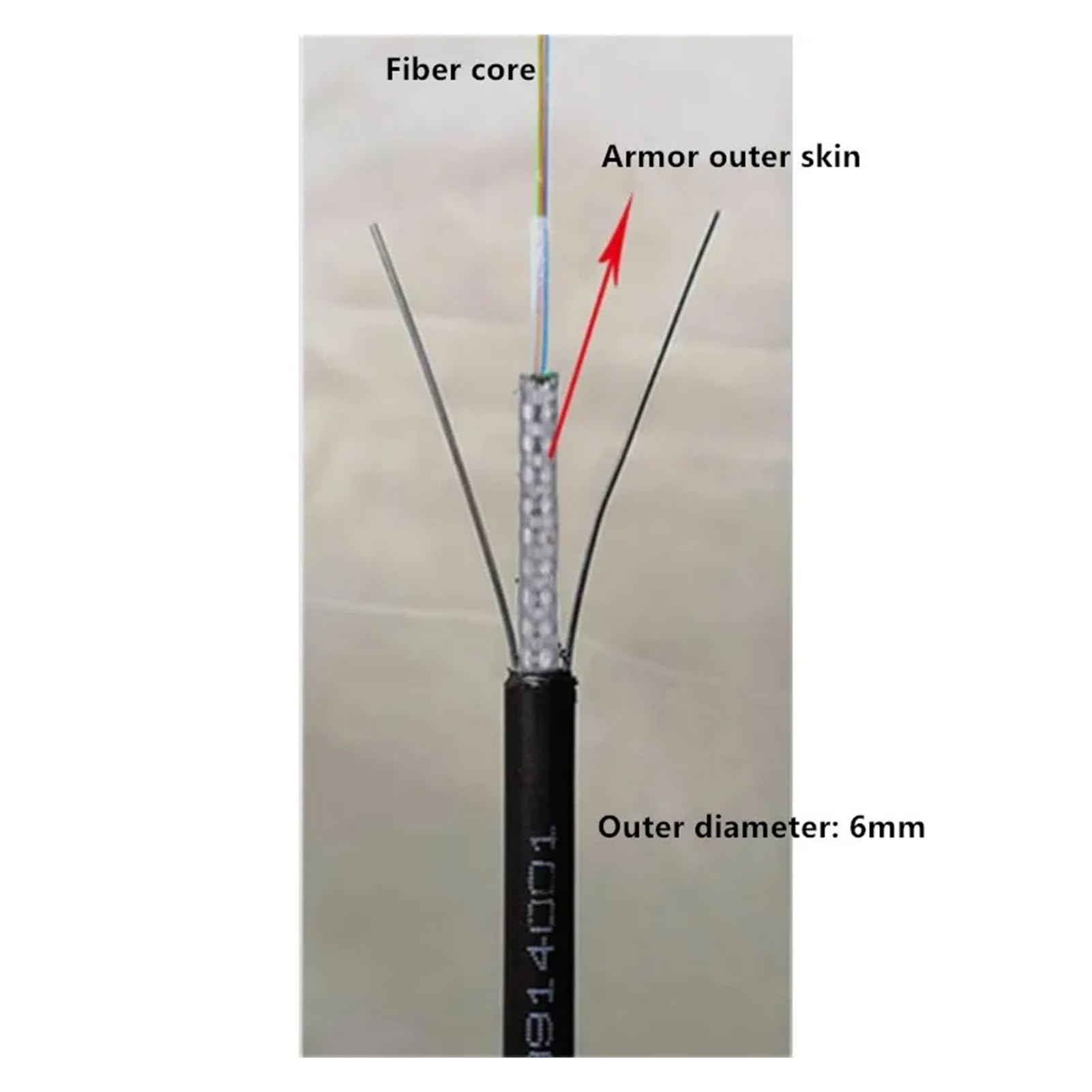 Câble optique blindé LC de 100 mètres, monomode, 2 4, 6, 8, 12 cœurs, extérieur, câble de fibre optique dur non doux, diamètre de sortie 6 mm (Ask us Customized)