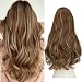 SARLA 24" 160g Long Straight & Natural Wave Full Head U-part Hair Extension Clip in Hairpieces Heat-resistant Fiber UH16 & UH17 (24" Natural Wave, 10H24B)