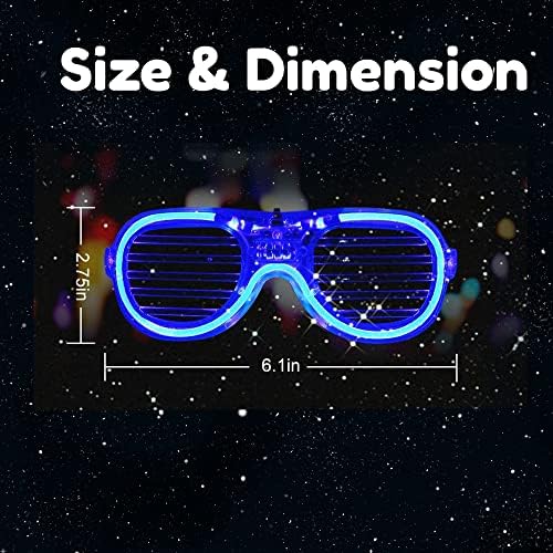 lumous rola 12 Pcs Light Up Led Glasses Luminous Glow In The Dark Flashing Glasses For Kids, Rave, EDM, Halloween RB01 Birthday Party Supplies PATENTED (Oval)